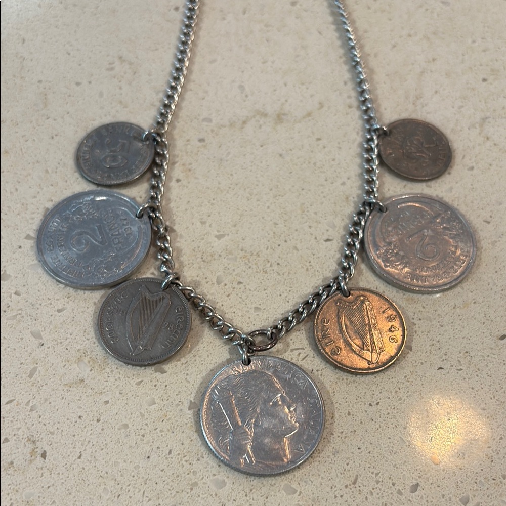 VINTAGE European Coin Necklace - Picture 3 of 5